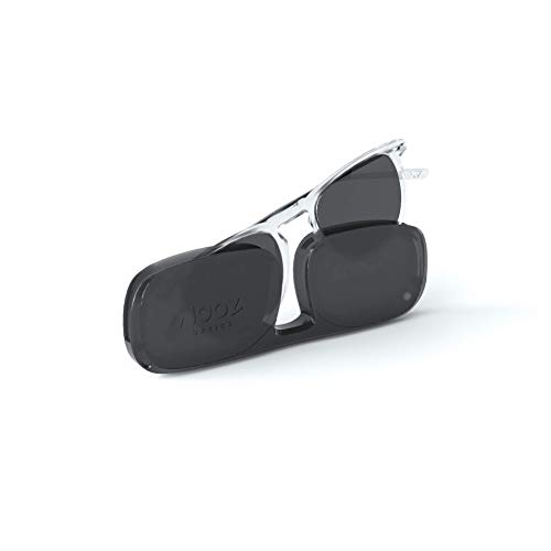 NOOZ Sonnenbrille mit Sehstärke für Männer und Frauen Couleur Crystal +3,00 mit ultraflaches Etui - Protection de Catégorie 3 - collection DINO von Nooz