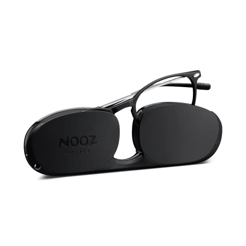 Nooz Optics - Lesebrille - Essential Alba - Ovale Form - Ultra leichtee Nylonrahmen - Ultra-kompaktes Etui für den täglichen Gebrauch - 6 Farben - Männer und Frauen,Schwarz,+3 von Nooz