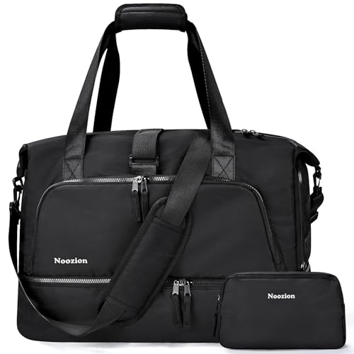 Noozion Reisetasche mit Schuhfach, Wochenendtasche für Damen mit Nasstasche, Tragetasche für die Nacht mit Kulturbeutel, Schwarz, Handtasche, Umhängetasche, Kuriertasche Noozion Reisetasche mit Schuhfach, Wochenendtasche für Damen mit Nasstasche, Tragetasche für die Nacht mit Kulturbeutel, Schwarz, Handtasche, Umhängetasche, Kuriertasche von Noozion