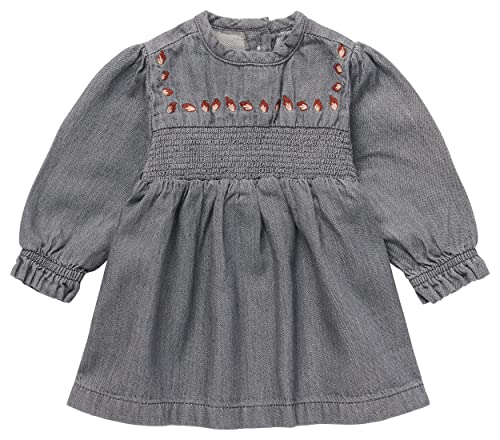 Noppies Baby - Mädchen Piger kjole Loa Kinderkleid, Grey Denim, 62 EU von Noppies