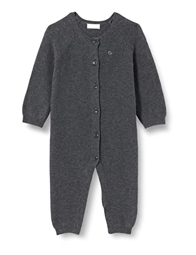 Noppies Baby Unisex Baby Playsuit Monrovia Long Sleeve Overalls, Dark Grey melange-C238, 44 von Noppies