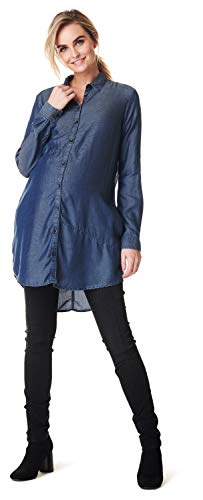 Noppies Damen Denim/Tencel Blouse Umstandsbluse, Blau (Mid Bleu C300), 40 (Herstellergröße: L) von Noppies