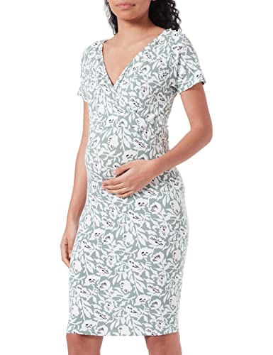 Noppies Damen Dress Bayamo Nursing Short Sleeve All Over Print Kleid, Lily Pad - P966, 34 EU von Noppies