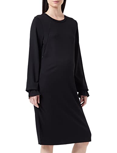 Noppies Damen Dress Pinole Nursing Long Sleeve Kleid, Black - P090, 44 EU von Noppies