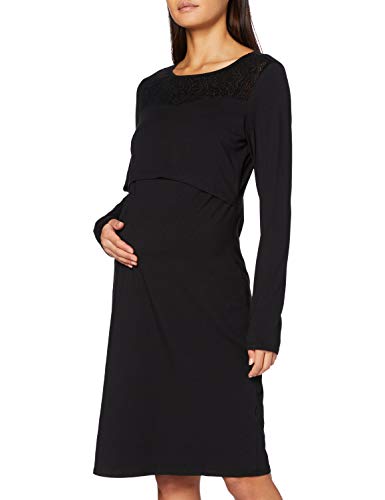 Noppies Damen Dress Nurs Corsham Kleid, Black - P090, 38 EU von Noppies