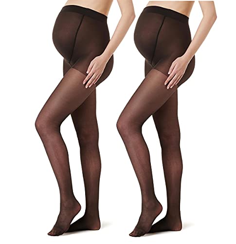 Noppies Damen Matt Fein Umstands Strumpfhose Maternity 2 Pack Tights, 20 DEN Farbe: schwarz Größe: XS/S von Noppies