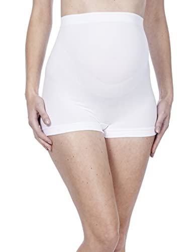 Noppies Damen Seamless Short Umstandsunterhose, Weiß (White 01), 40 (Herstellergröße: M/L) von Noppies