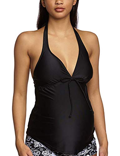 Noppies Damen Umstands Tankini top Lily AOP (34 (Herstellergröße: XS/S), schwarz (Black)) von Noppies