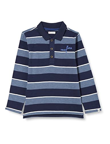 Noppies Kids Jungen Boys Polo Long Sleeve Kings Grant Stripe Polohemd, Black Iris-P554, 128 von Noppies