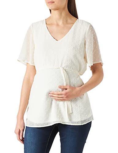 Noppies Maternity Damen Blouse Short Sleeve Labelle Bluse, Marshmallow-P157, XXL von Noppies