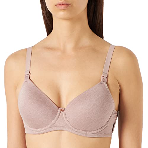 Noppies Damen Cotton Comfort Nursing Bra Gepolsterter BH, Bark Melange - P865, 80D EU Noppies Damen Cotton Comfort Nursing Bra Gepolsterter BH, Bark Melange - P865, 80D EU von Noppies