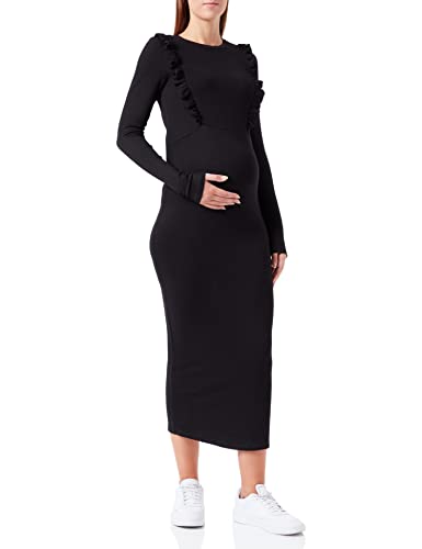 Noppies Maternity Damen Dress Padu Nursing Long Sleeve Kleid, Black-P090, L von Noppies