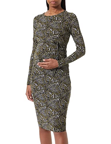 Noppies Maternity Damen Dress Paoli Long Sleeve Allover Print Kleid, Dark olive-P981, L von Noppies