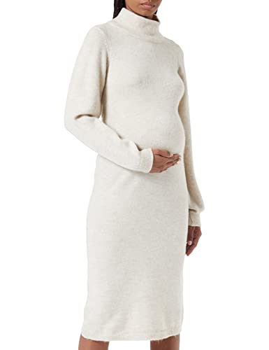 Noppies Maternity Damen Dress Russell Long Sleeve Kleid, Oatmeal-P807, XL von Noppies
