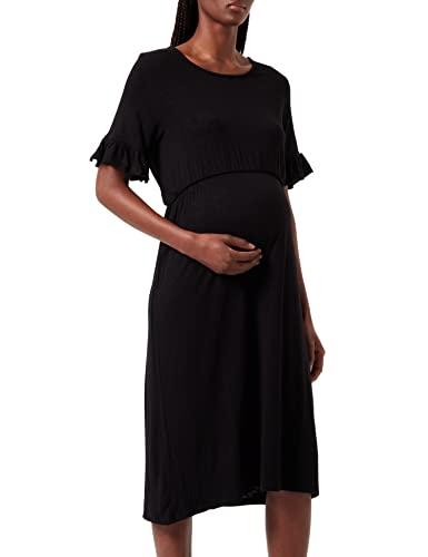 Noppies Maternity Damen Dress Short Sleeve Leon Kleid, Black-P090, L von Noppies