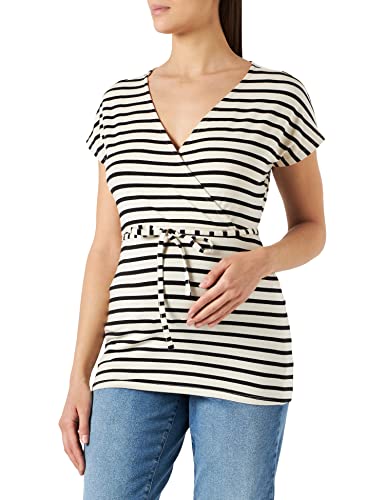 Noppies Maternity Damen Top Nursing Short Sleeve Stripe Kirby T-Shirt, Black-P090, XL von Noppies