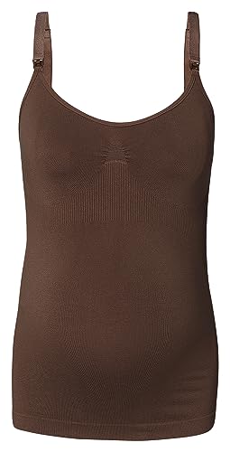 Noppies Maternity Damen Evi Seamless Sensil Nursing top Trägershirt/Cami Shirt, Coffee Bean-P664, X Small von Noppies