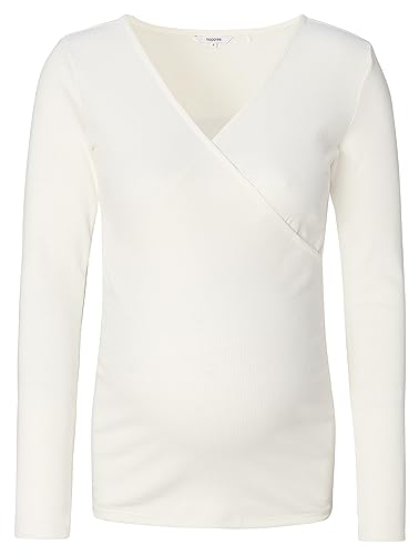 Noppies Damen Sara Nursing Rib Top Ls T-Shirt, Cream - N148, M EU von Noppies