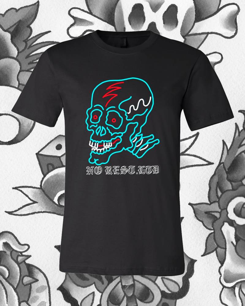 Lächeln Nun Ruhen Nie Mens Custom T-Shirt Skull Traditionelle Tattoo Flash Keine Rest Ltd Lächeln Nun Ruhen Nie Mens Custom T-Shirt Skull Traditionelle Tattoo Flash Keine Rest Ltd von NorLtd