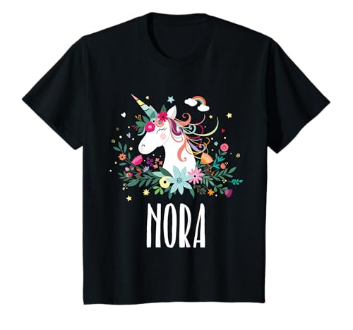 Einhorn Pferd Name Nora Mädchen Geschenk T-Shirt von Nora Name Einhorn Geschenk