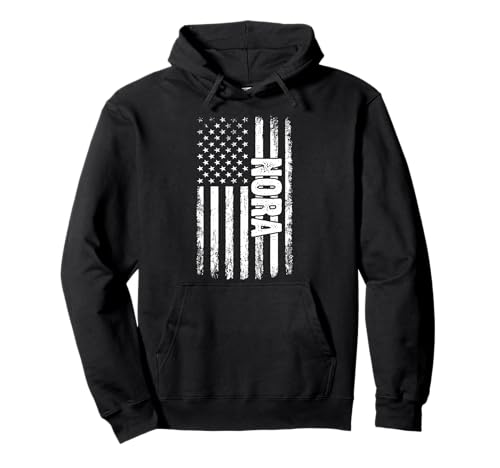 Nora persönlicher Name American Flag Retro Frauen lustig Pullover Hoodie von Nora Specialized First Girl Woman Name Tee