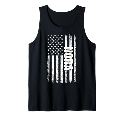 Nora persönlicher Name American Flag Retro Frauen lustig Tank Top von Nora Specialized First Girl Woman Name Tee