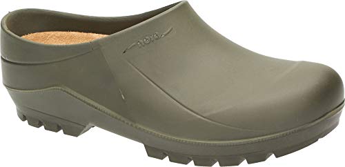 Nora by Pirolshop leichte PU Clogs Gartenschuhe für Damen und Herren mit herausnehmbaren Korkfußbett (Oliv, Numeric_38) von Nora