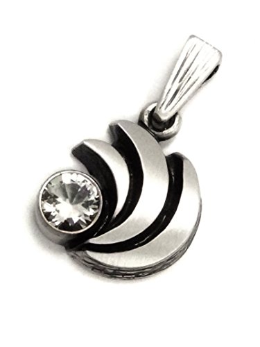 Nord-Form Gefächerter Runder Anhänger (Durchmesser: 15 mm) in 925/ Silber mit Bergkristall von Nord-Form