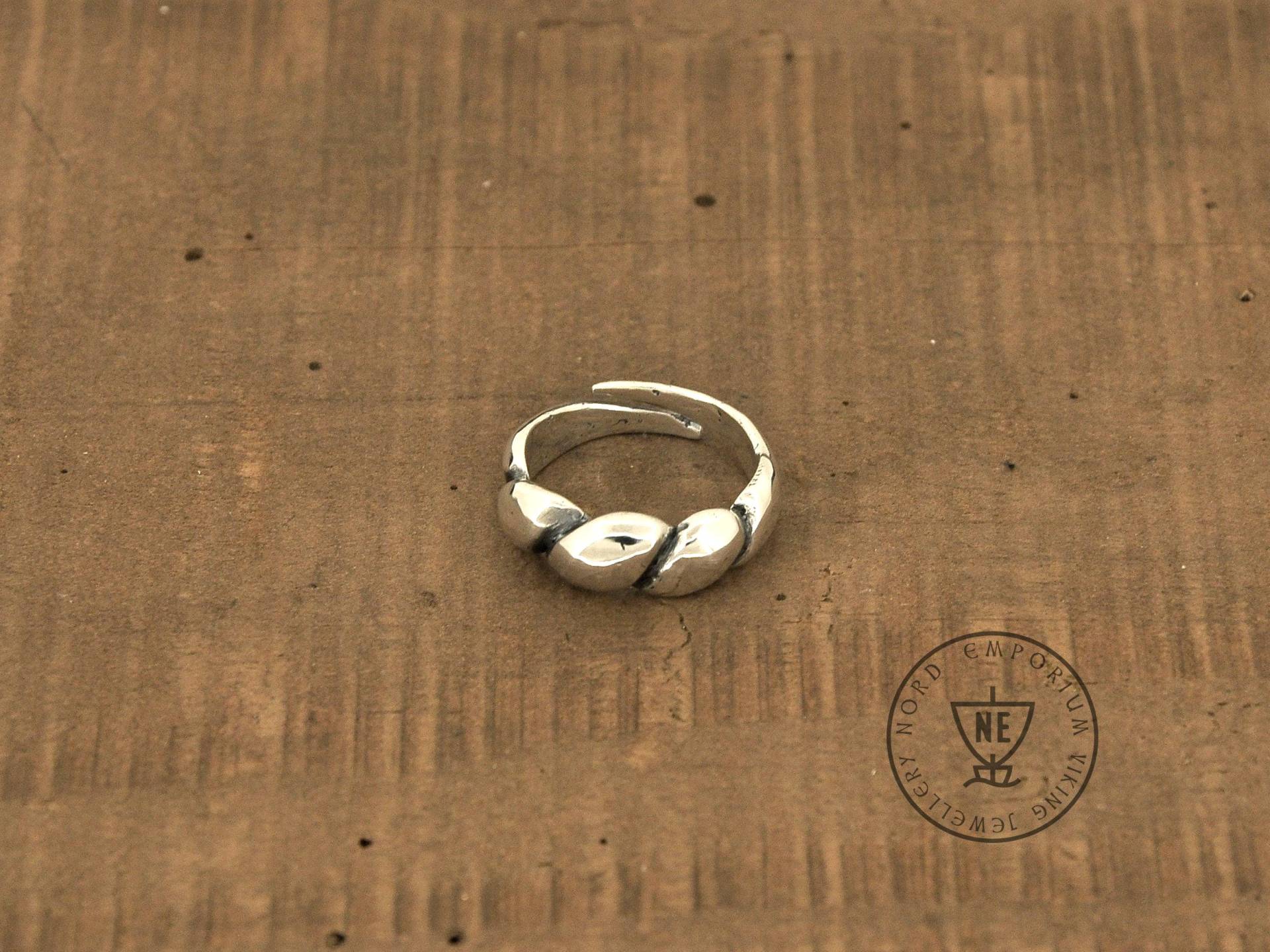 Gyldensgård Wikinger-Ring Sterlingsilber-Band, Verstellbar, Handgemacht von NordEmporium
