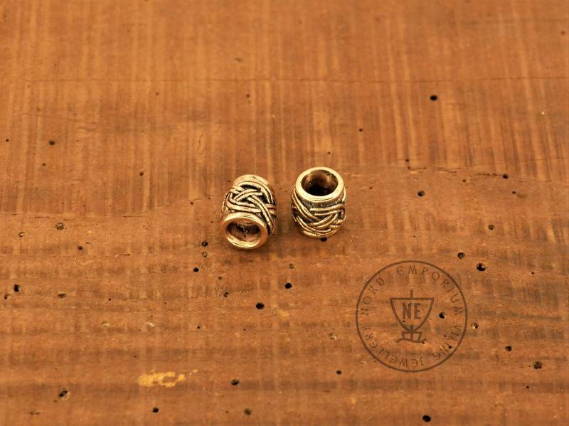 Viking Knot Bronze Bartperle - Handgefertigte Dreadlock Perlen | 2 Stück von NordEmporium