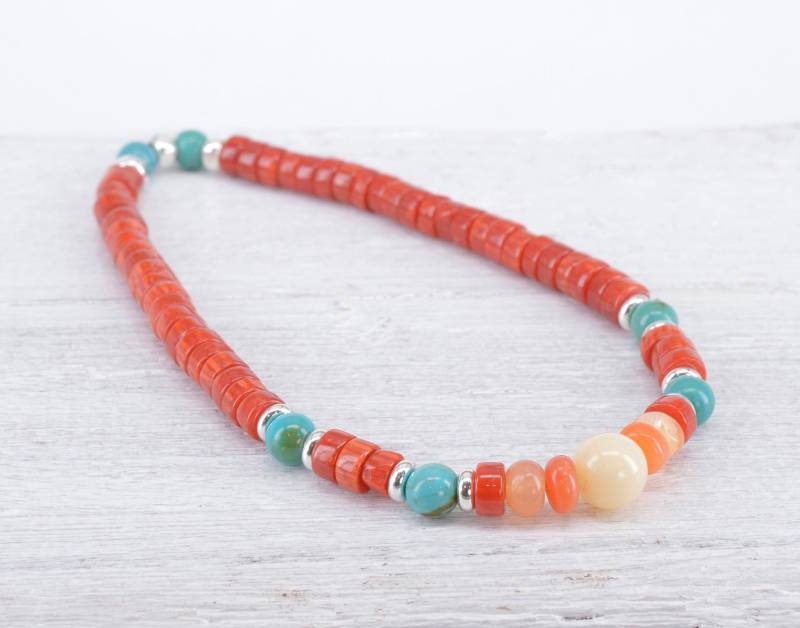 Armband Koralle Türkis 925 Silber Rot Orange Blau Stretch Dehnbar Elastisch Armband Koralle Türkis 925 Silber Rot Orange Blau Stretch Dehnbar Elastisch von NordNordostJewelry