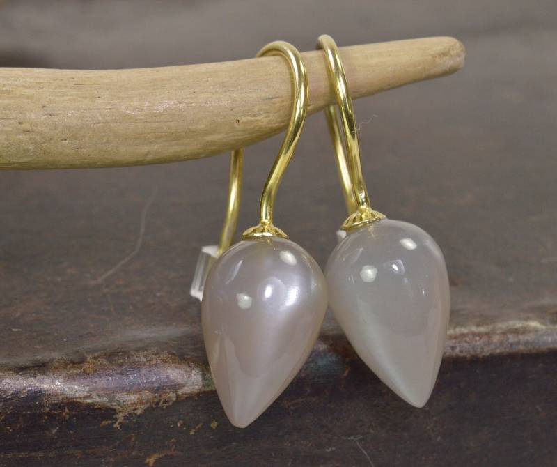 Grauer Mondstein - 375 Gold Ohrhänger | 9 Ct Grauer Mondstein - 375 Gold Ohrhänger | 9 Ct von NordNordostJewelry