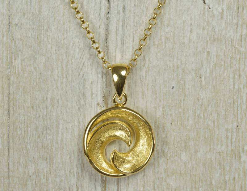 Kette 925 Silber Vergoldet Wellenanhänger Kette 925 Silber Vergoldet Wellenanhänger von NordNordostJewelry