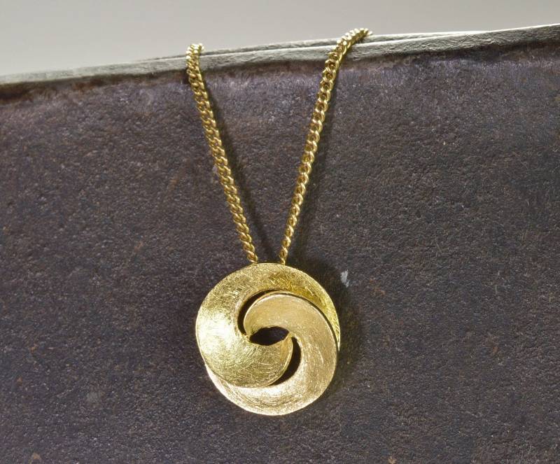 Kette 925 Silber Wellenanhänger Gold Plattiert Kette 925 Silber Wellenanhänger Gold Plattiert von NordNordostJewelry