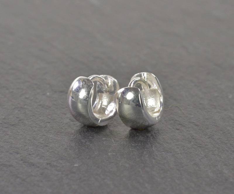 Kleine Mini Creolen 925 Silber Mini Mit Scharnier Ohrringe Klappcreolen Kreolen von NordNordostJewelry