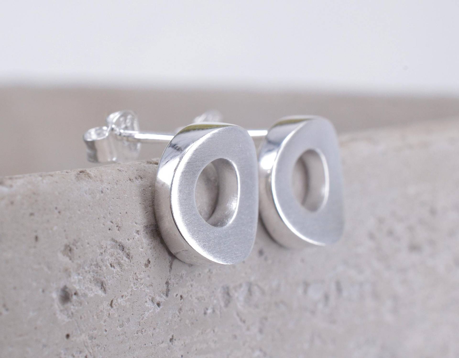 Kreis Ohrstecker 925 Silber Gewölbt Schlicht Edel Ohrringe Rund Disc von NordNordostJewelry