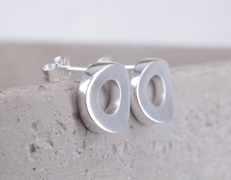 Kreis Ohrstecker 925 Silber Gewölbt Schlicht Edel Ohrringe Rund Disc von NordNordostJewelry