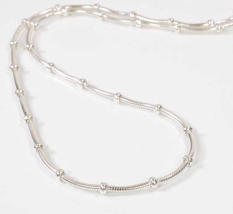 Satellitenkette 925 Silber Kugel Schlangenkette Mit Perlen , Kleine Kugeln Satellitenkette 925 Silber Kugel Schlangenkette Mit Perlen , Kleine Kugeln von NordNordostJewelry