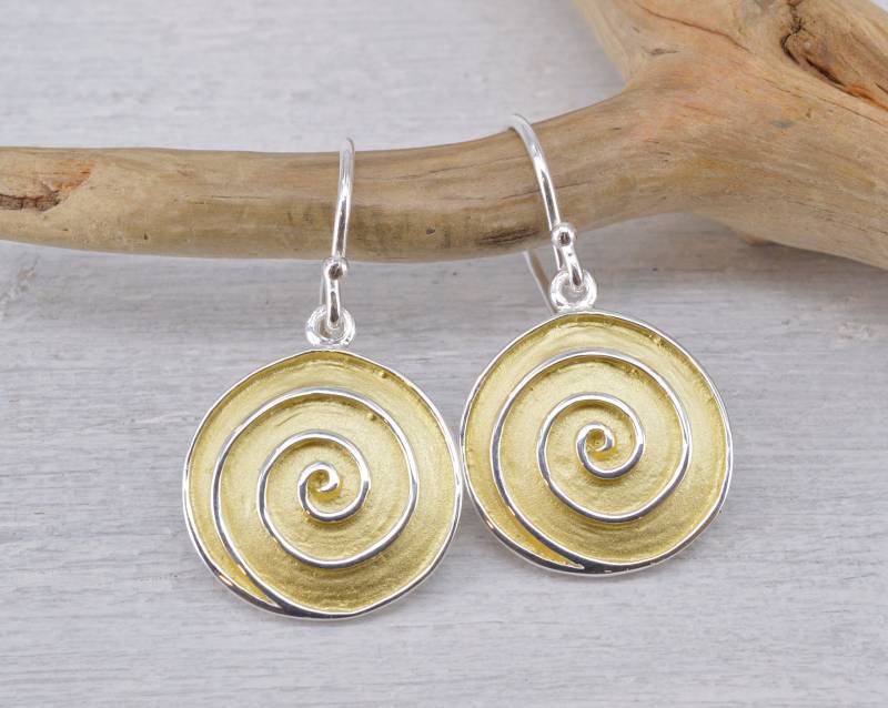 Ohrhänger Schnecke 925 Silber Gold Plattiert Ohrhänger Schnecke 925 Silber Gold Plattiert von NordNordostJewelry