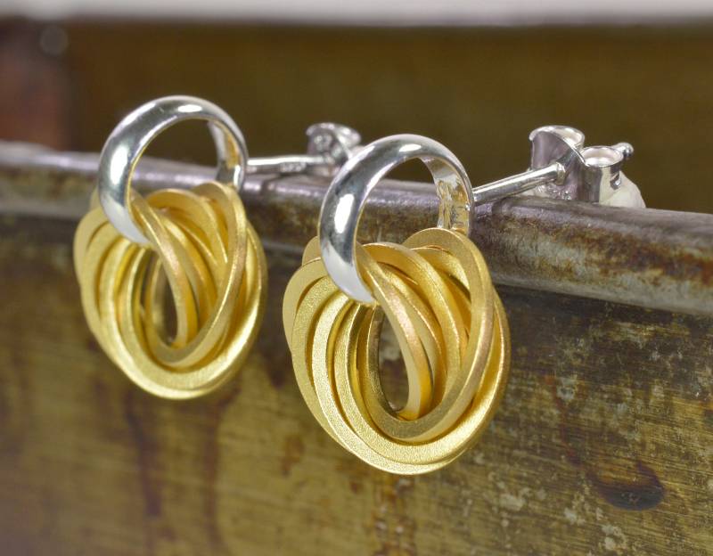 Ohrstecker Mit Kleinen Ringen 925 Silber Gold Plattiert Ohrringe Beweglichen Ausgefallene Bicolor Geschenk Ohrstecker Mit Kleinen Ringen 925 Silber Gold Plattiert Ohrringe Beweglichen Ausgefallene Bicolor Geschenk von NordNordostJewelry