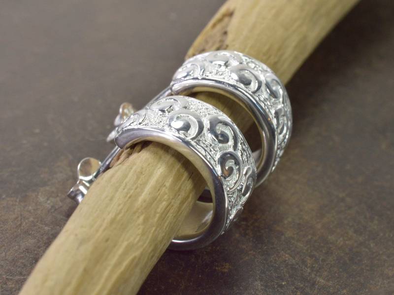 Ornament Halbcreolen 925 Silber von NordNordostJewelry