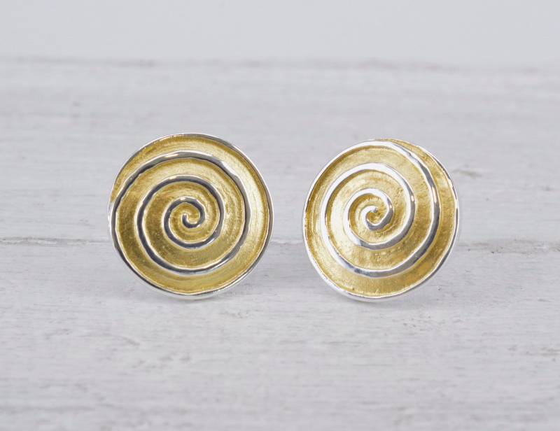 Schnecken Ohrstecker 925 Silber Z.t. Vergoldet Schnecken Ohrstecker 925 Silber Z.t. Vergoldet von NordNordostJewelry