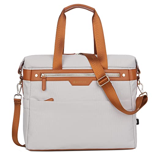 Nordace Hinz – Tragetasche für Reisen & Arbeit für Damen und Herren mit USB-Ladeanschluss, wasserdicht – Büchertasche für jeden Tag, beige, Medium von Nordace