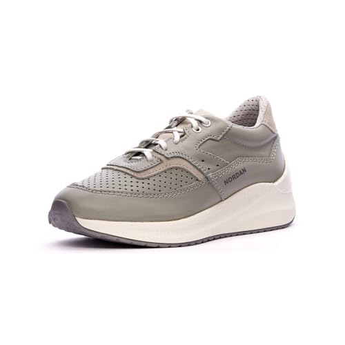 Nordan 0013 Stilvolle Unisex-Sneaker. Sneaker Herren. Sneaker Damen. Turnschuhe Damen/Herren aus echtem Leder. (Oliv 0499, 43) von Nordan