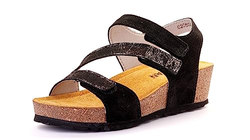 Nordan 0205/0206 Elegante Sandalen Damen aus echtem Leder. Sandaletten Damen mit anatomisch geformtem Fußbett. (schwarz 05/0501, 39) von Nordan