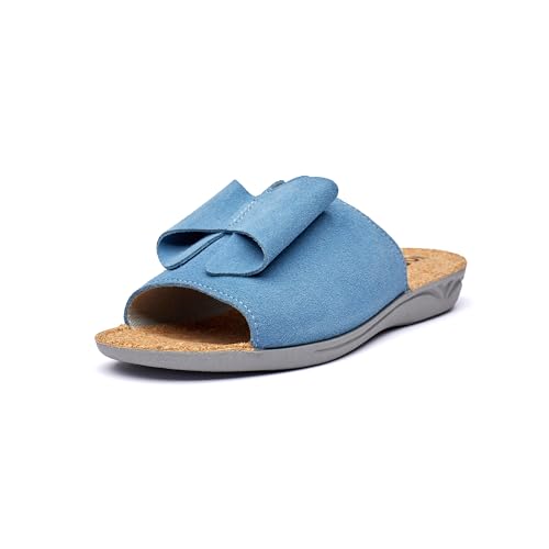 Nordan Damen Pantoletten. Elegante Sandaletten Damen & praktische Sandalen: Ideale Sommerschuhe für Freizeit und Urlaub! 1015. Blau 0301 39 von Nordan