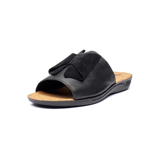 Nordan Damen Pantoletten. Elegante Sandaletten Damen & praktische Sandalen: Ideale Sommerschuhe für Freizeit und Urlaub! 1015. Schwarz 0501 40 von Nordan