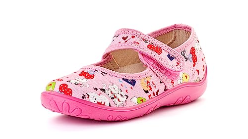 Nordan 113050 Bequeme und rutschfeste Kinderschuhe aus Textil für Spaziergänge, Kindergarten und Zuhause (rosa 9499, eu_Footwear_Size_System, Toddler, Numeric, medium, Numeric_28) von Nordan