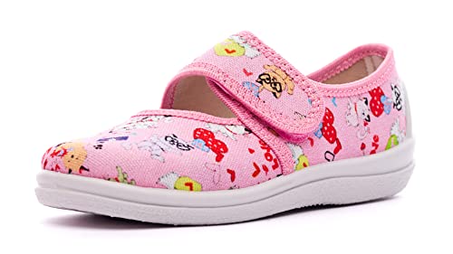 Nordan 127050-9499 bequeme und rutschfeste Kinderschuhe aus Textil für Spaziergänge, Kindergarten und Zuhause (rosa 9499, 22) von Nordan