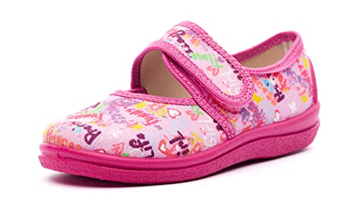 Nordan 127050 bequeme und rutschfeste Kinderschuhe aus Textil für Spaziergänge, Kindergarten und Zuhause (rosa 5499, 26) von Nordan